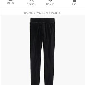 J.Crew Factory black velvet leggings